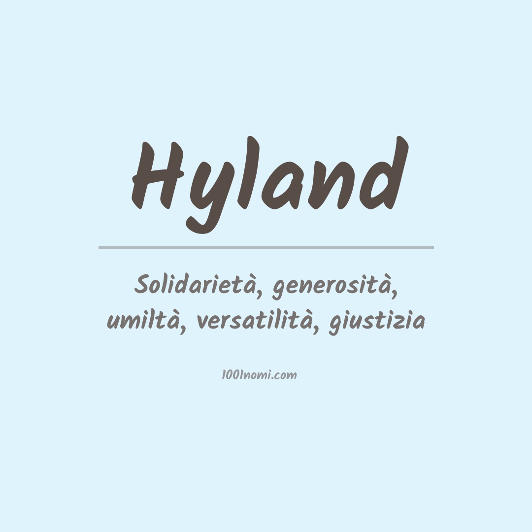 Significato del nome Hyland Significato del nome Hyland