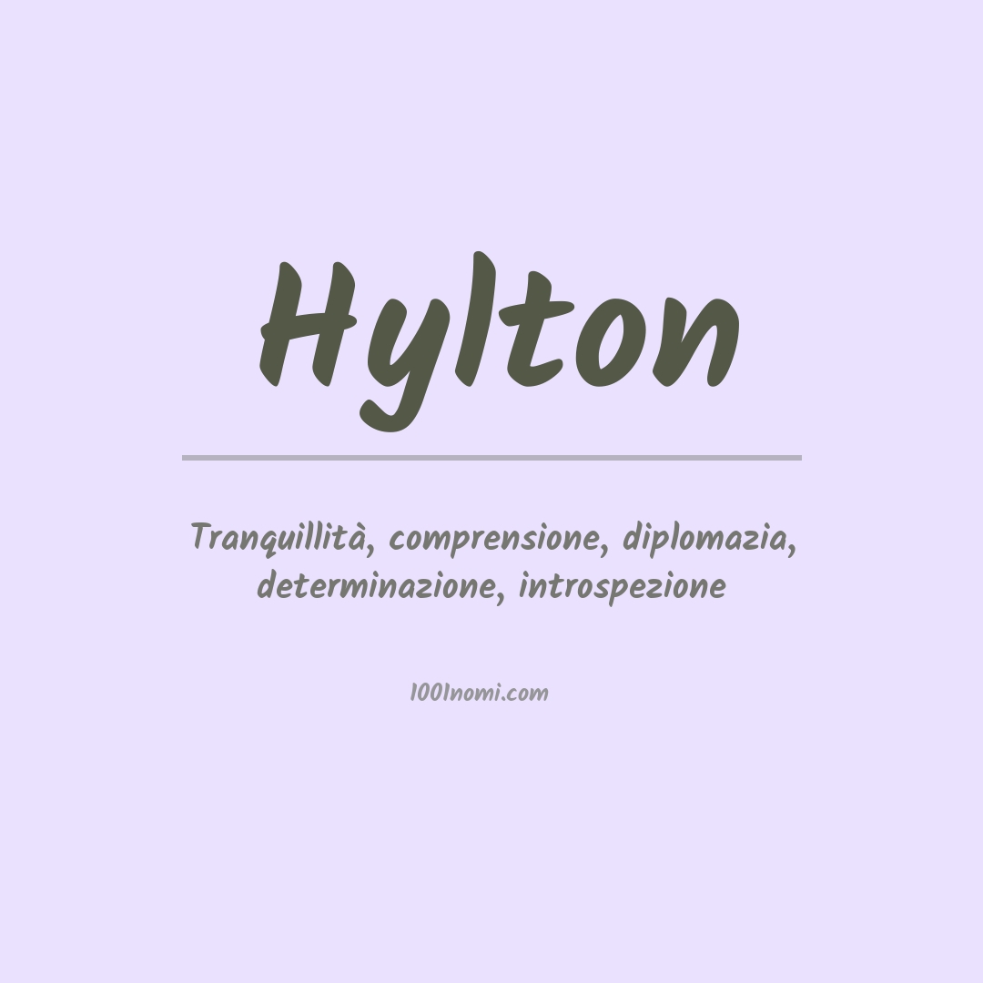 Significato del nome Hylton