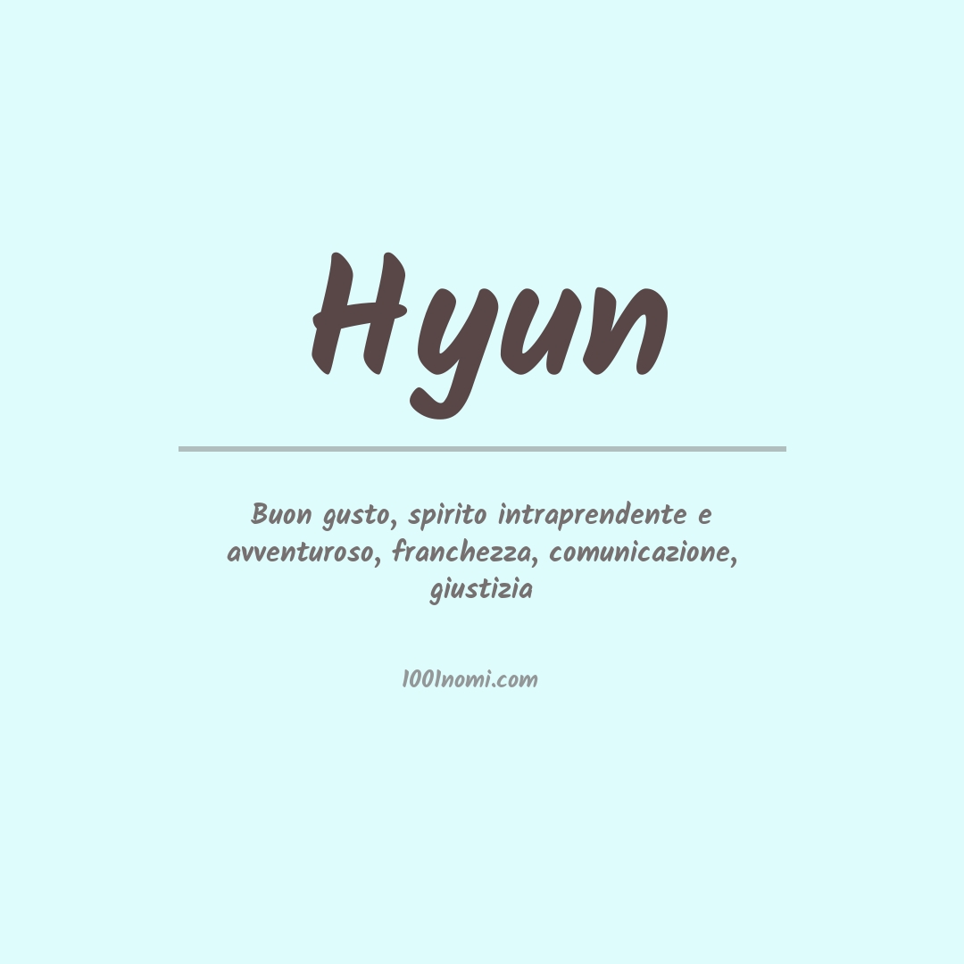 Significato del nome Hyun