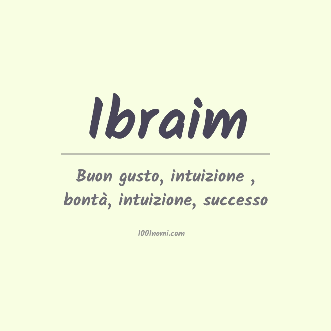 Significato del nome Ibraim