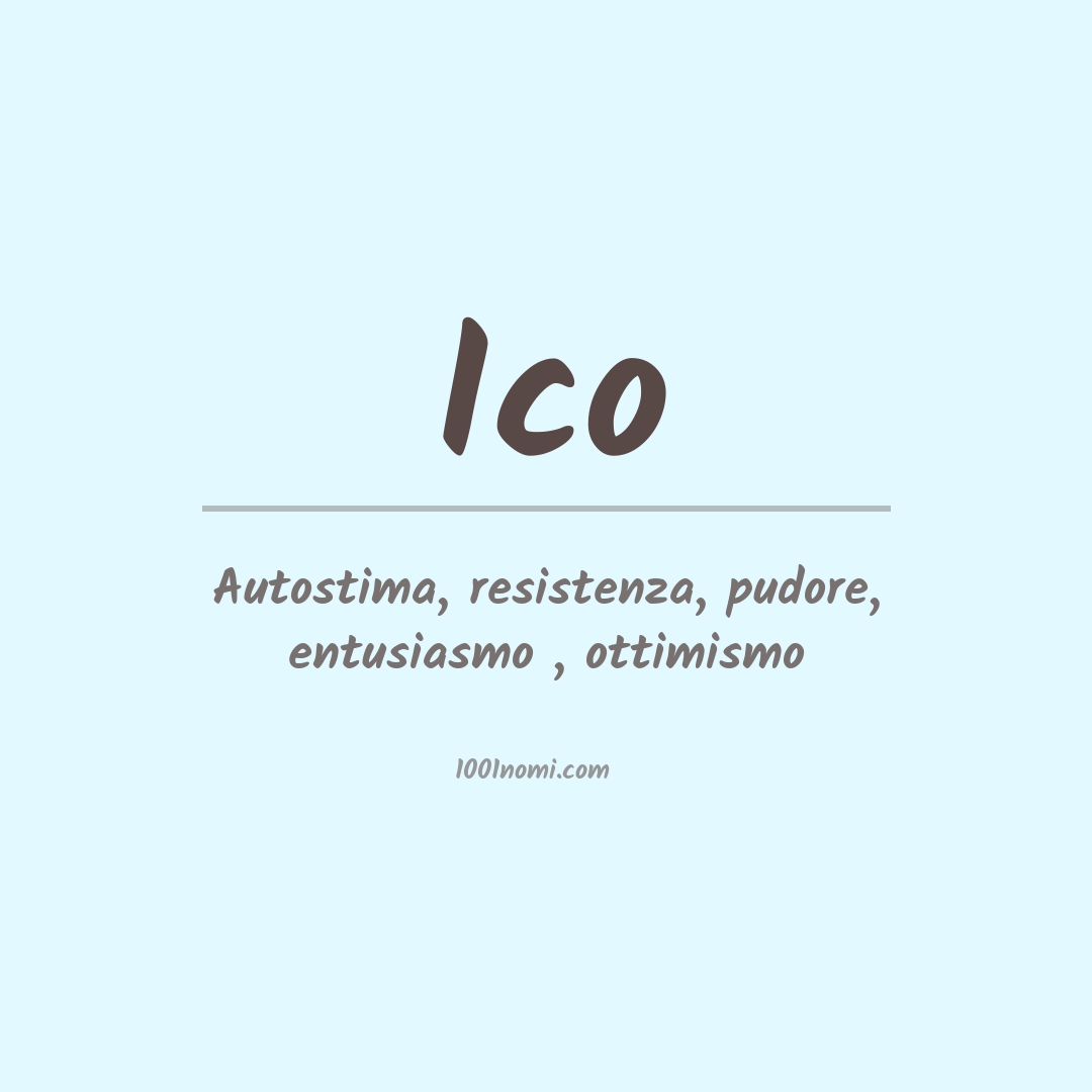 Significato del nome Ico