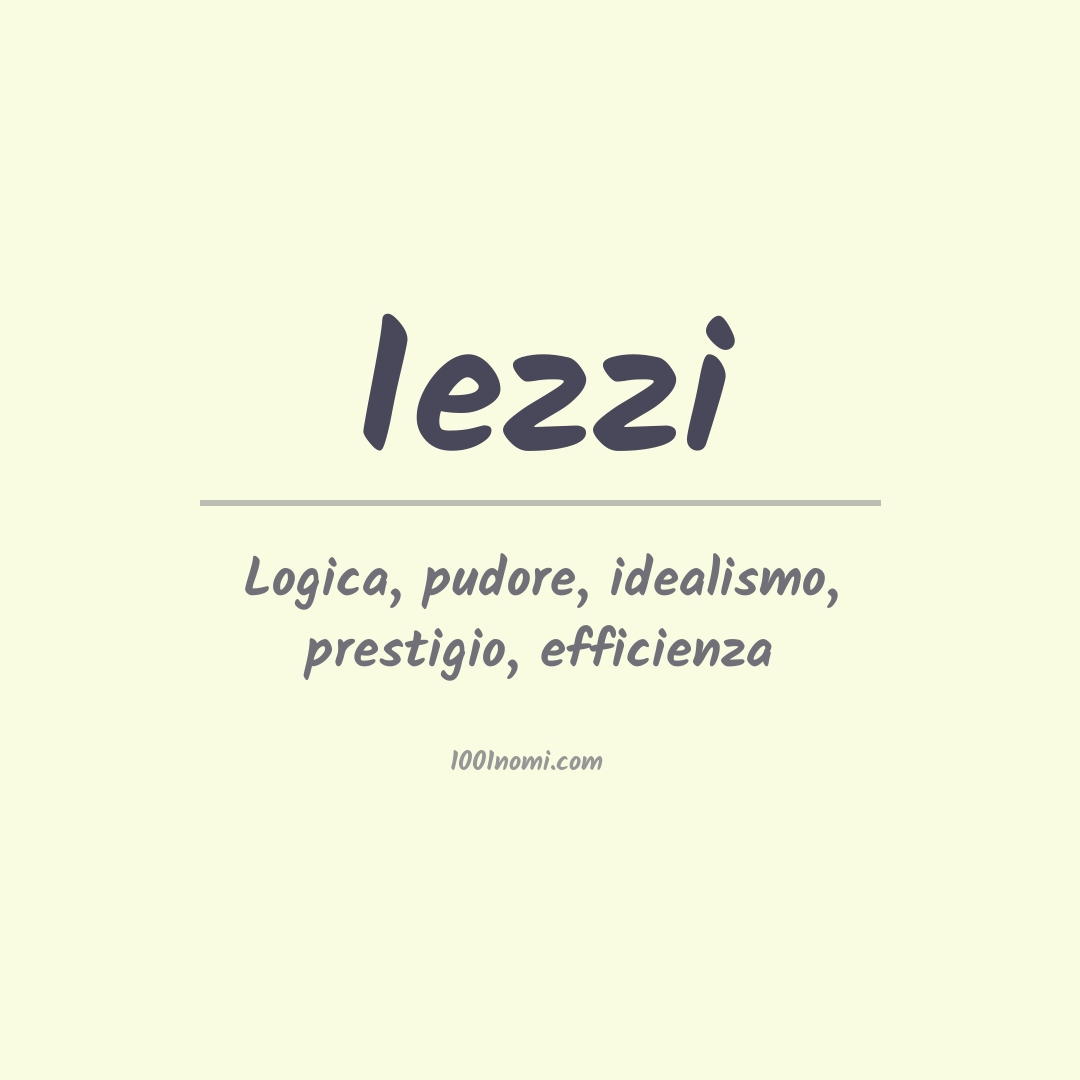 Significato del nome Iezzi Significato del nome Iezzi