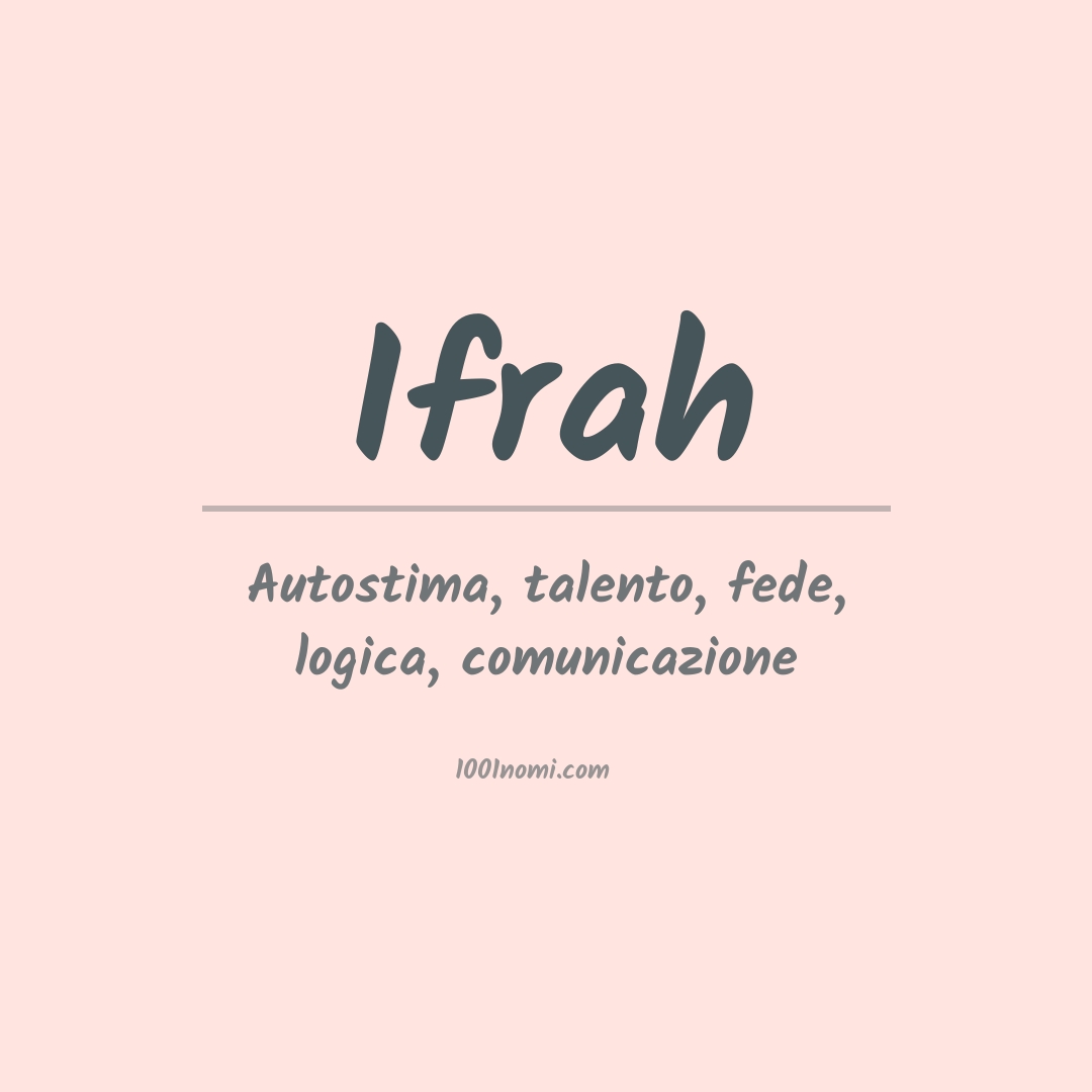 Significato del nome Ifrah Significato del nome Ifrah