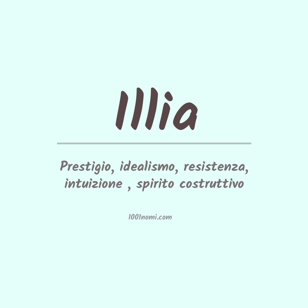 Significato del nome Illia