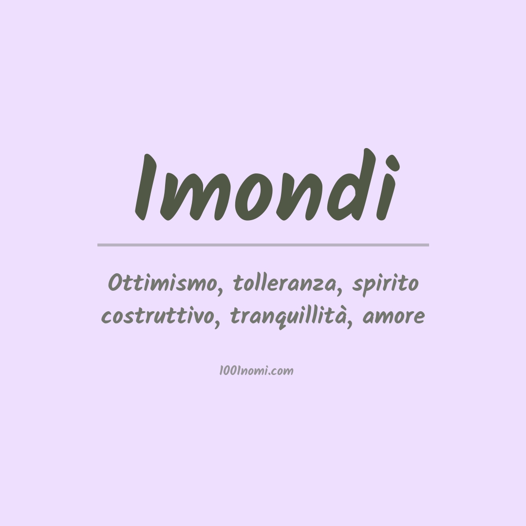 Significato del nome Imondi Significato del nome Imondi