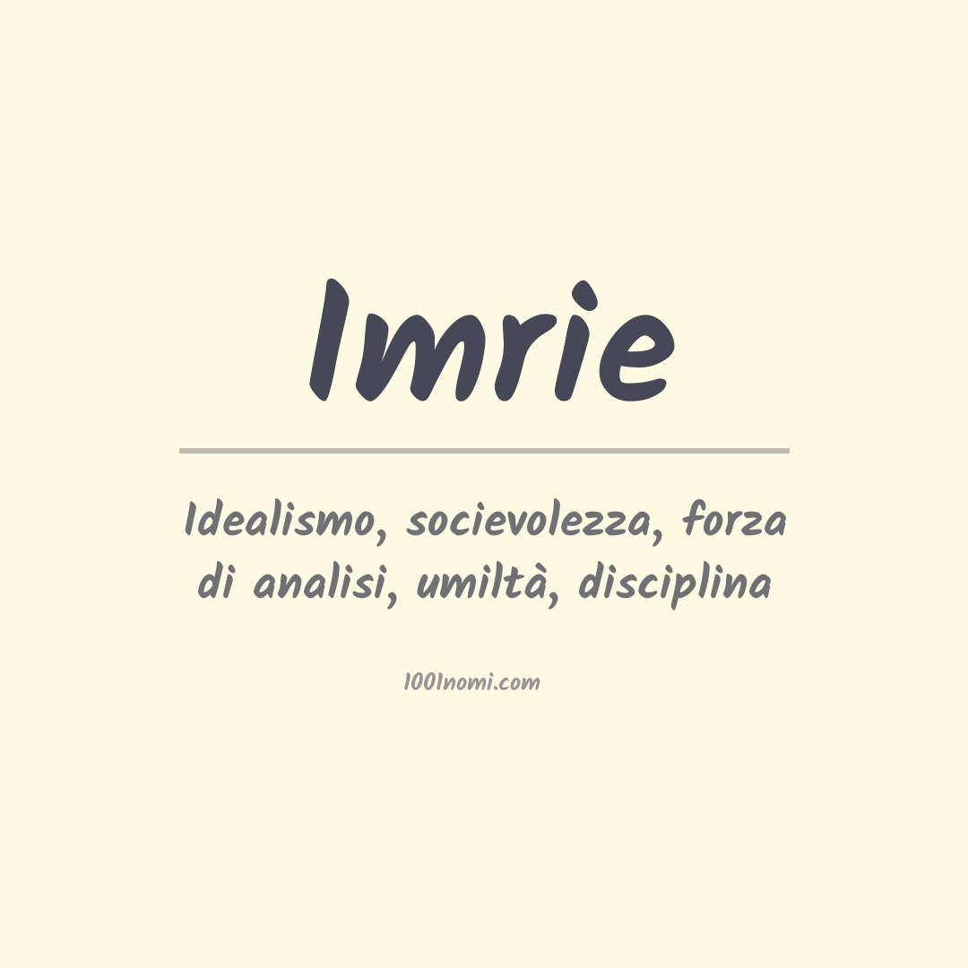 Significato del nome Imrie