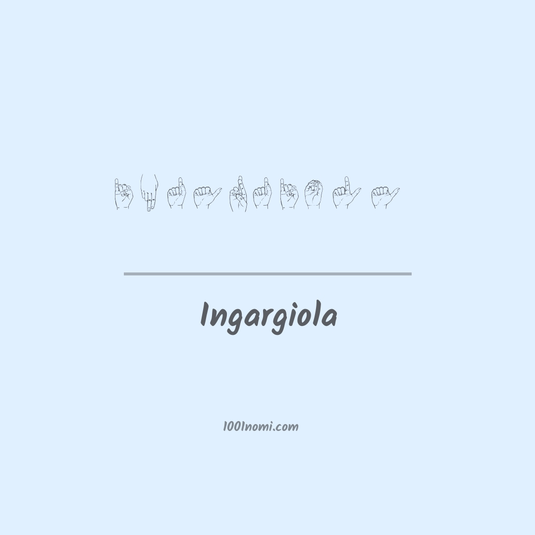 Ingargiola nella lingua dei segni