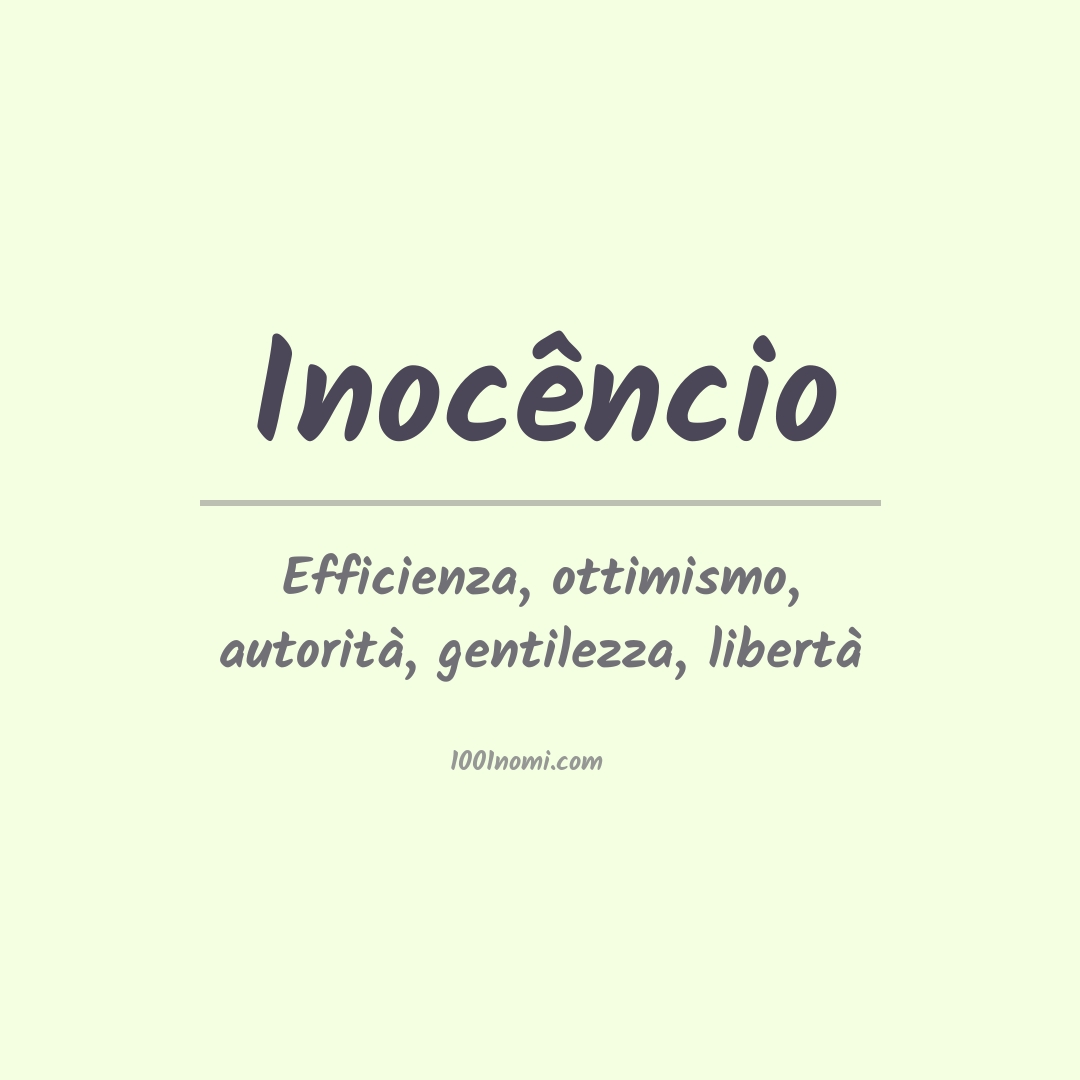 Significato del nome Inocêncio