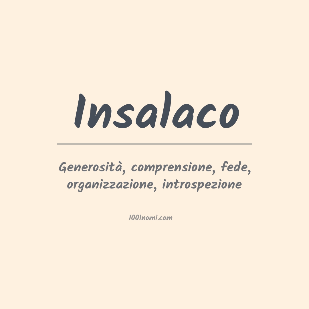 Significato del nome Insalaco