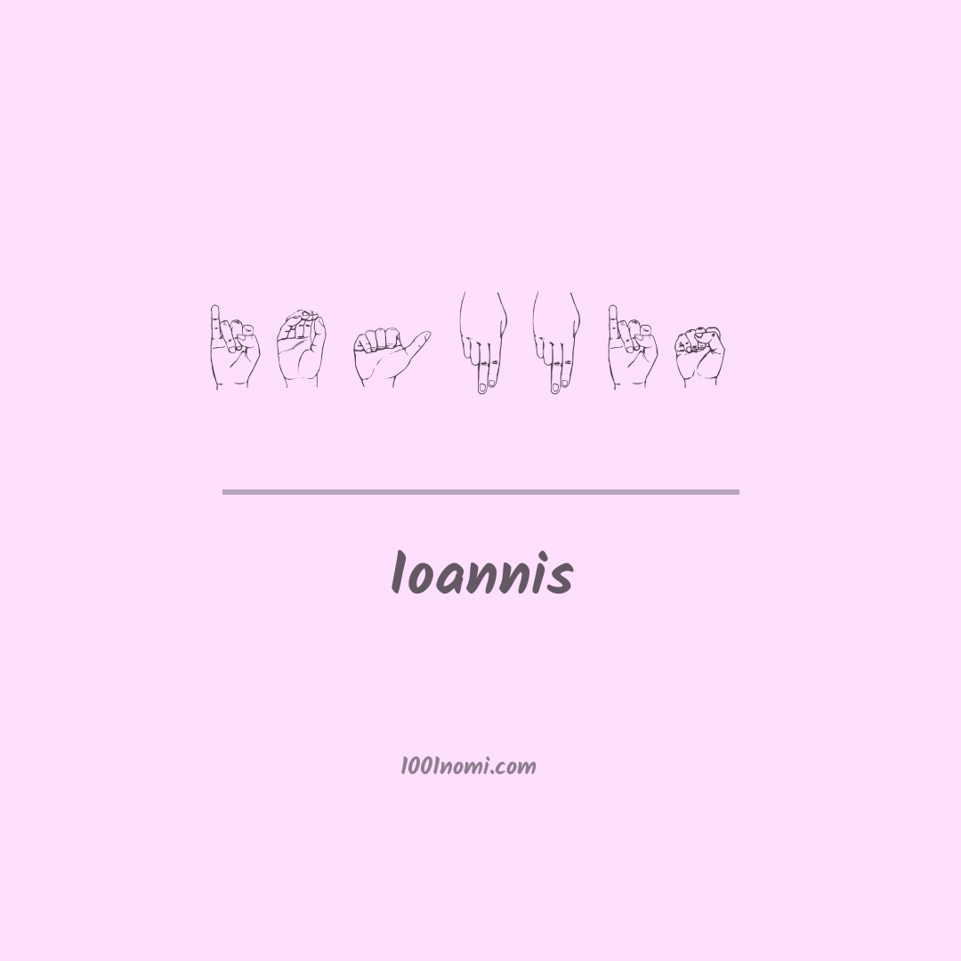 Ioannis nella lingua dei segni