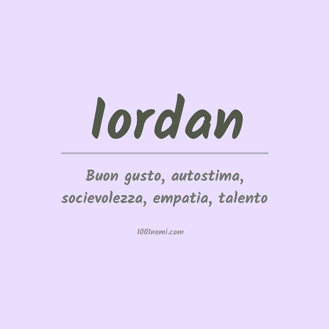 Significato del nome Iordan