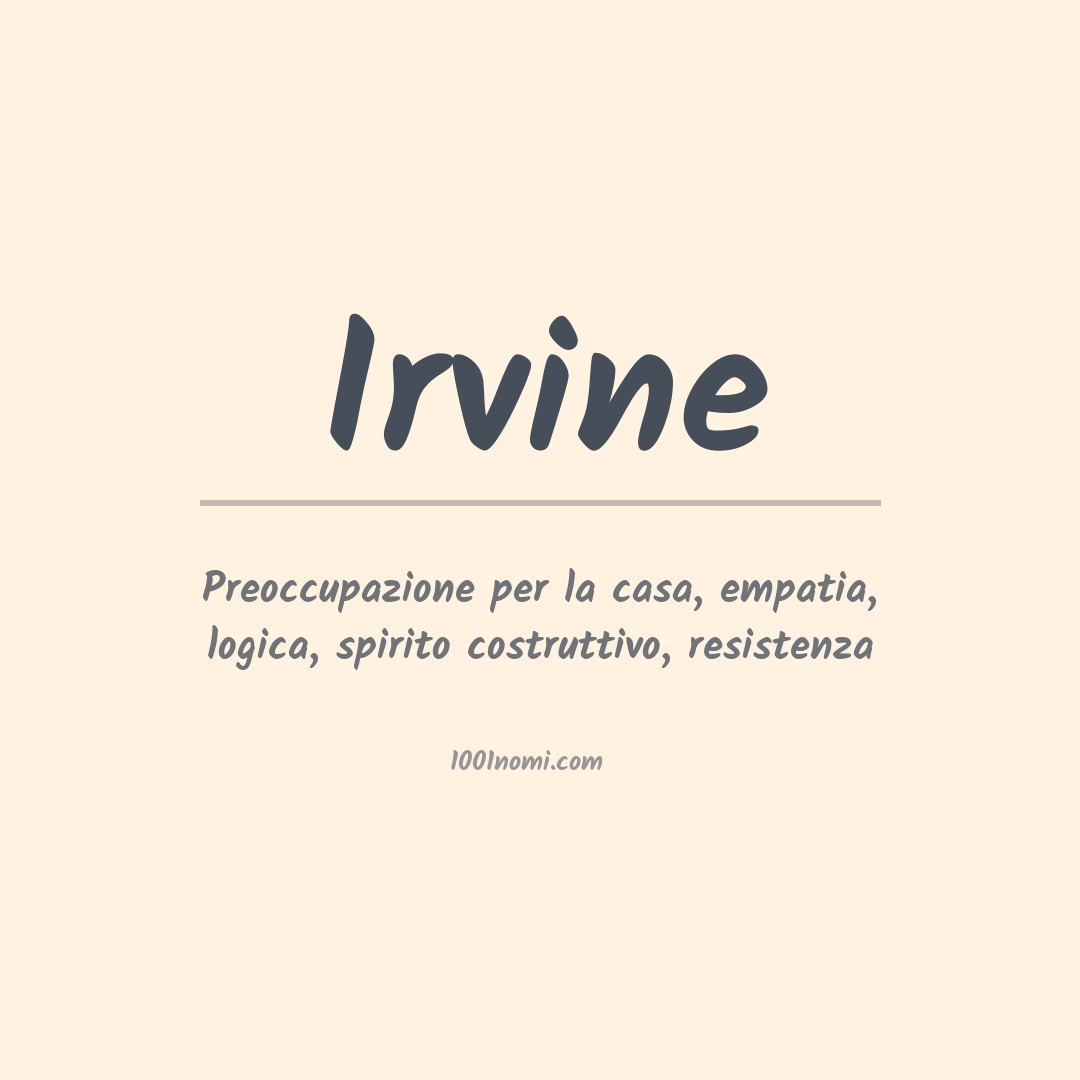 Significato del nome Irvine