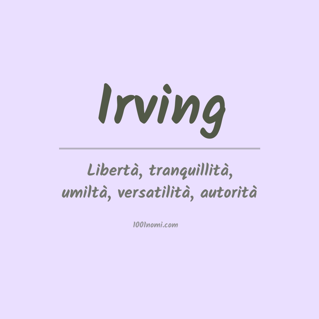 Significato del nome Irving