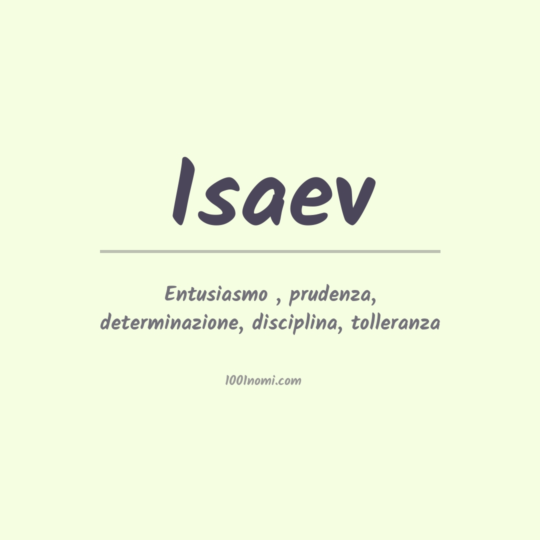 Significato del nome Isaev