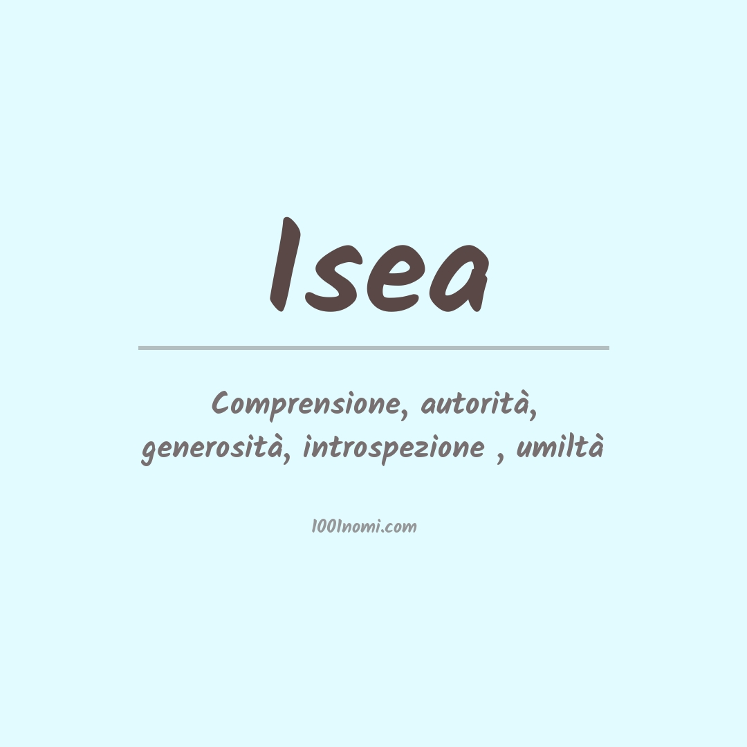 Significato del nome Isea Significato del nome Isea
