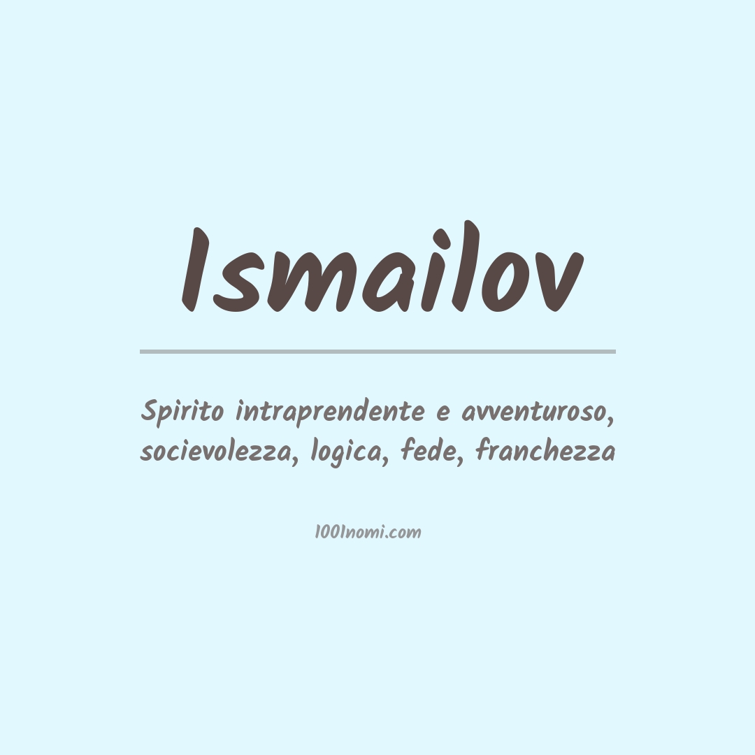 Significato del nome Ismailov