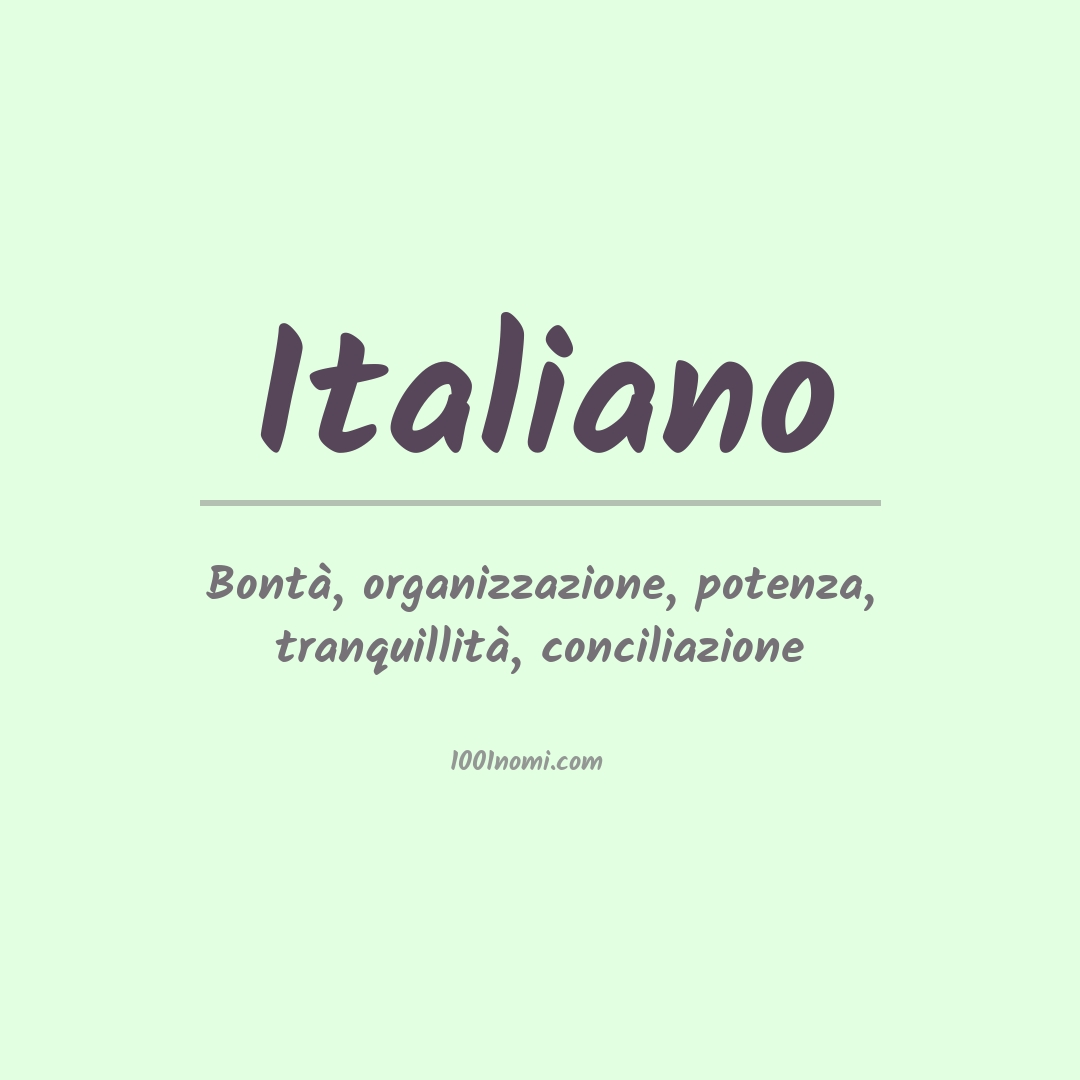 Significato del nome Italiano