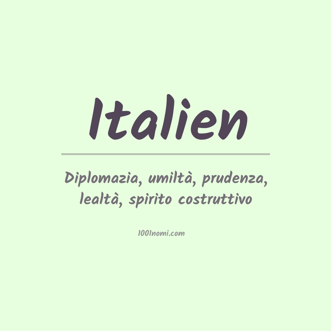 Significato del nome Italien Significato del nome Italien