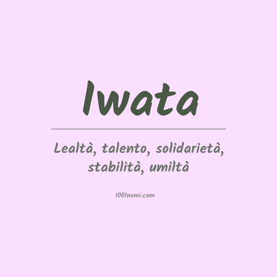 Significato del nome Iwata