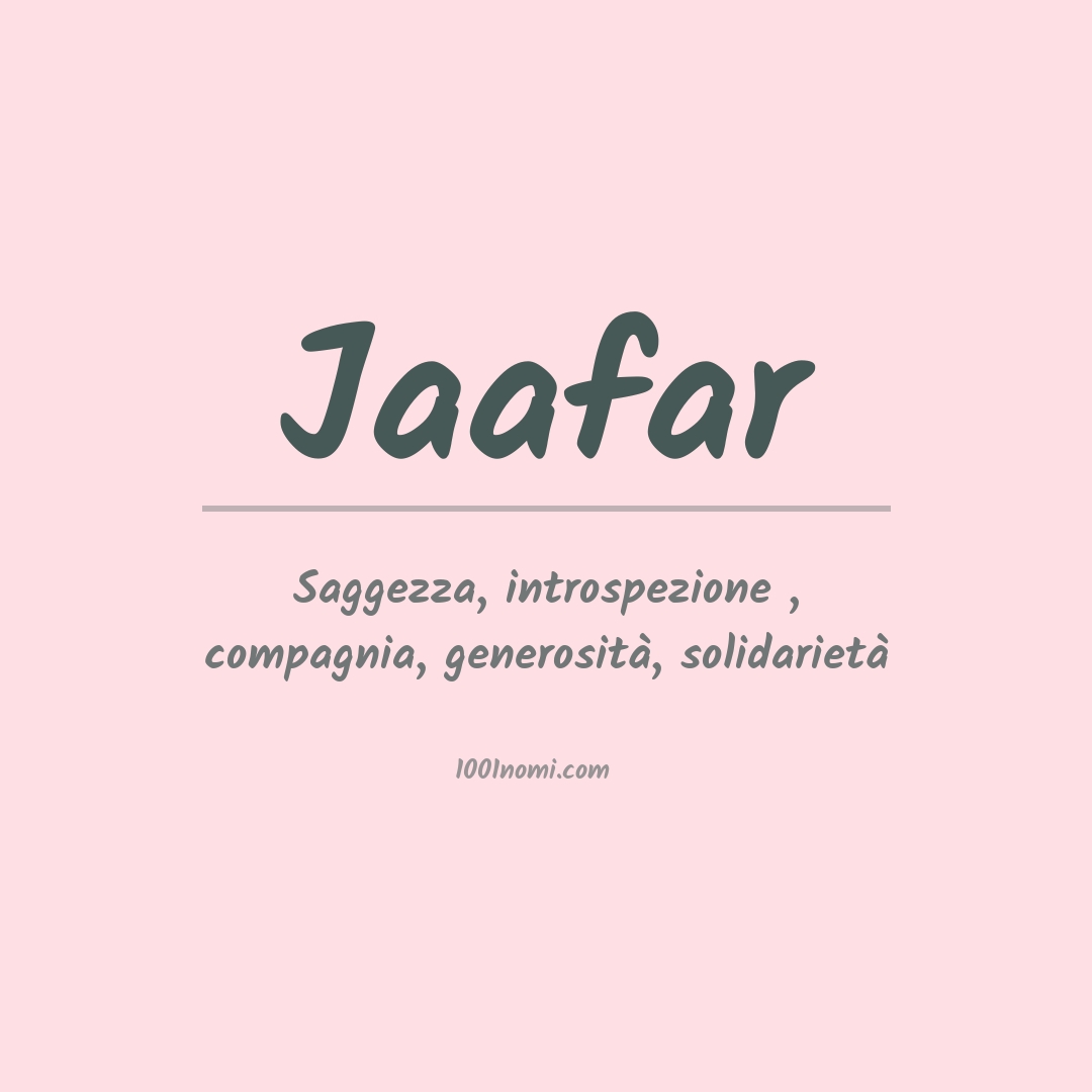 Significato del nome Jaafar