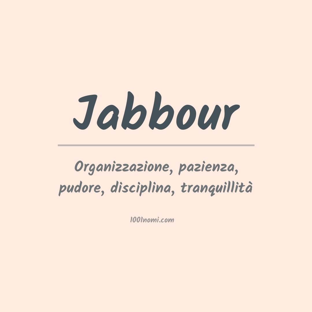 Significato del nome Jabbour