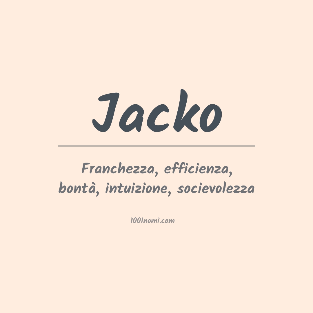 Significato del nome Jacko