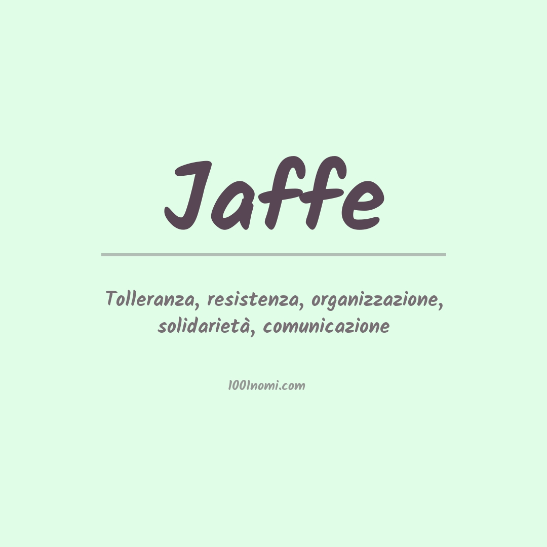 Significato del nome Jaffe