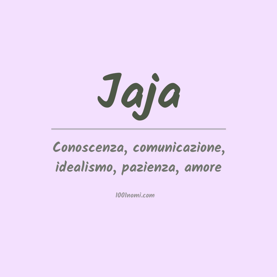 Significato del nome Jaja