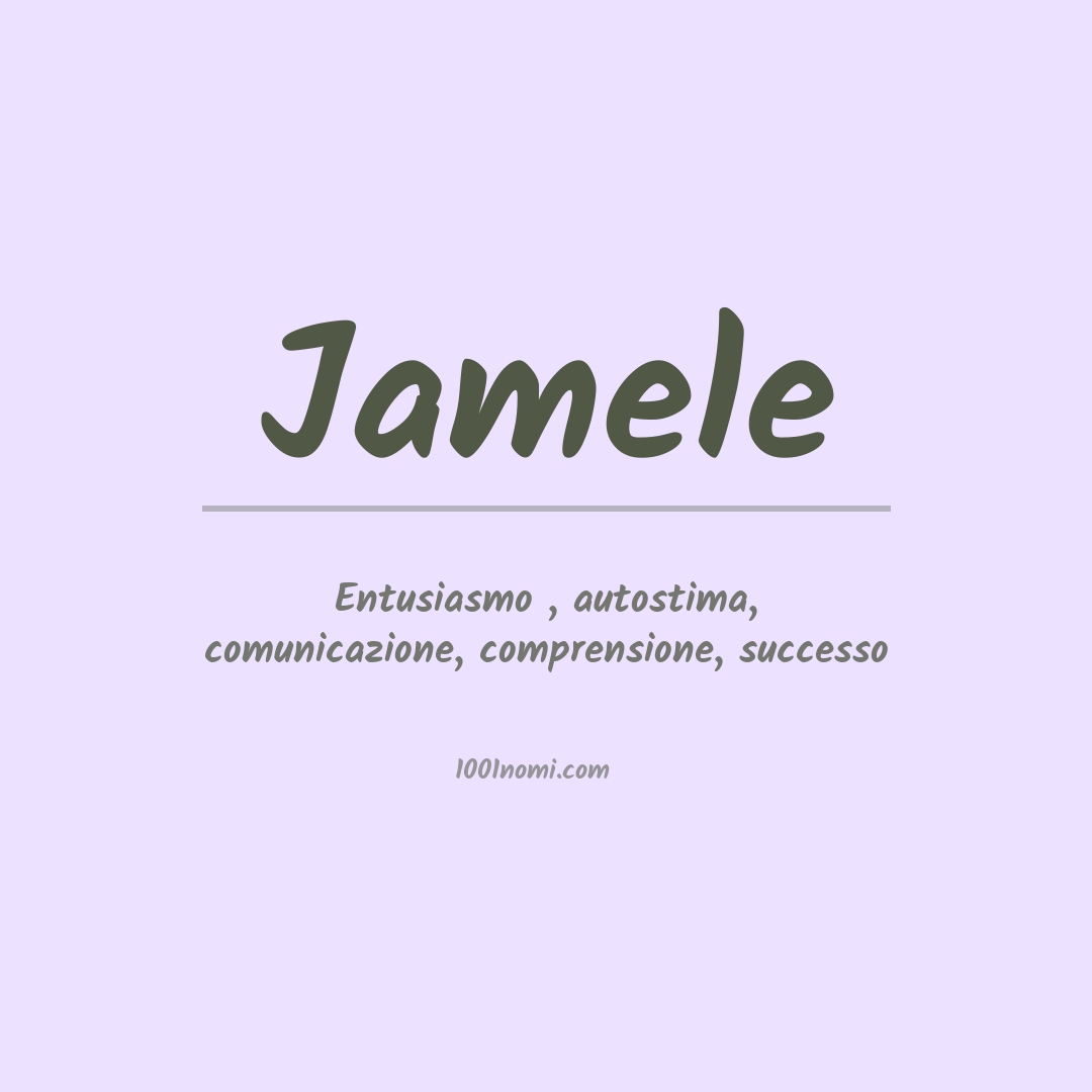 Significato del nome Jamele