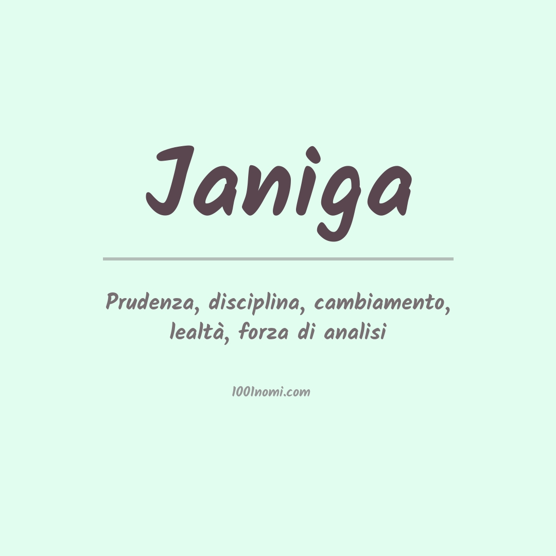 Significato del nome Janiga