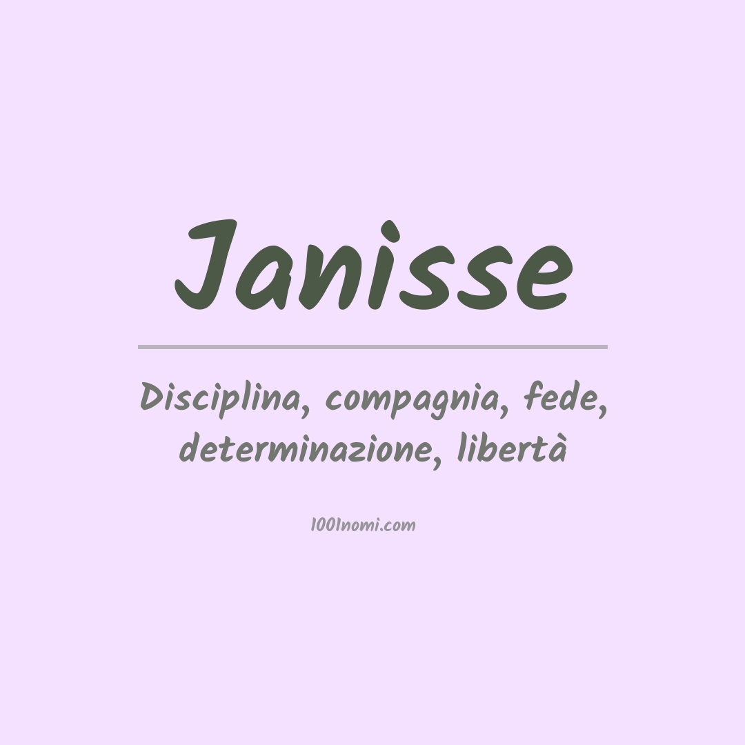 Significato del nome Janisse