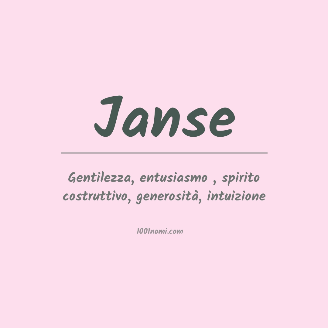 Significato del nome Janse