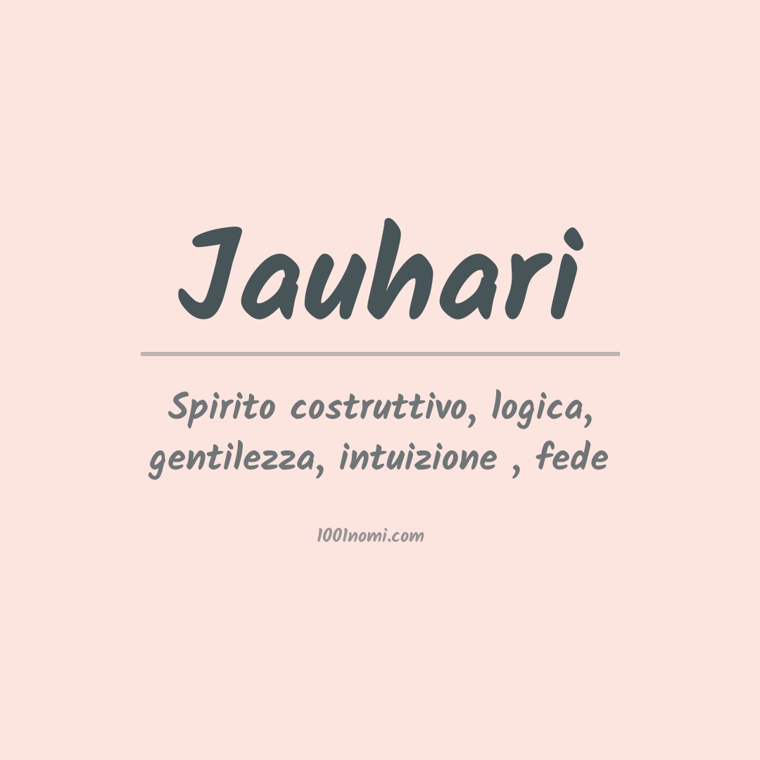 Significato del nome Jauhari