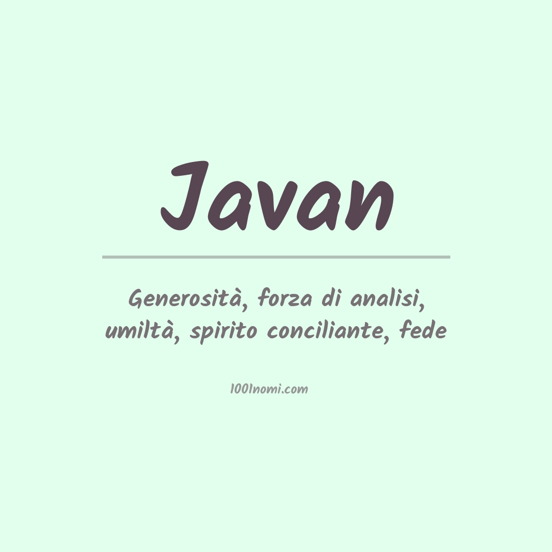 Significato del nome Javan