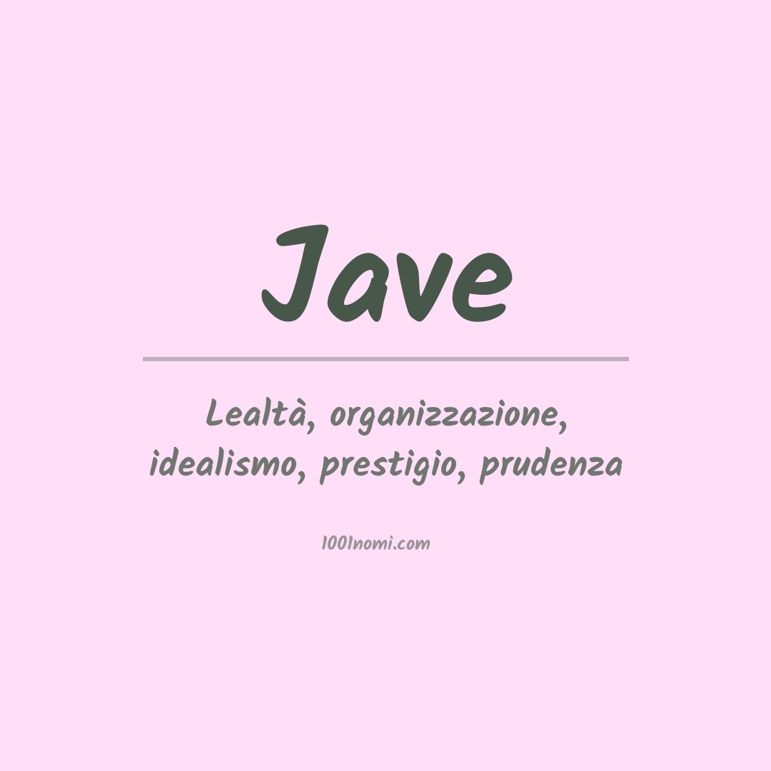 Significato del nome Jave