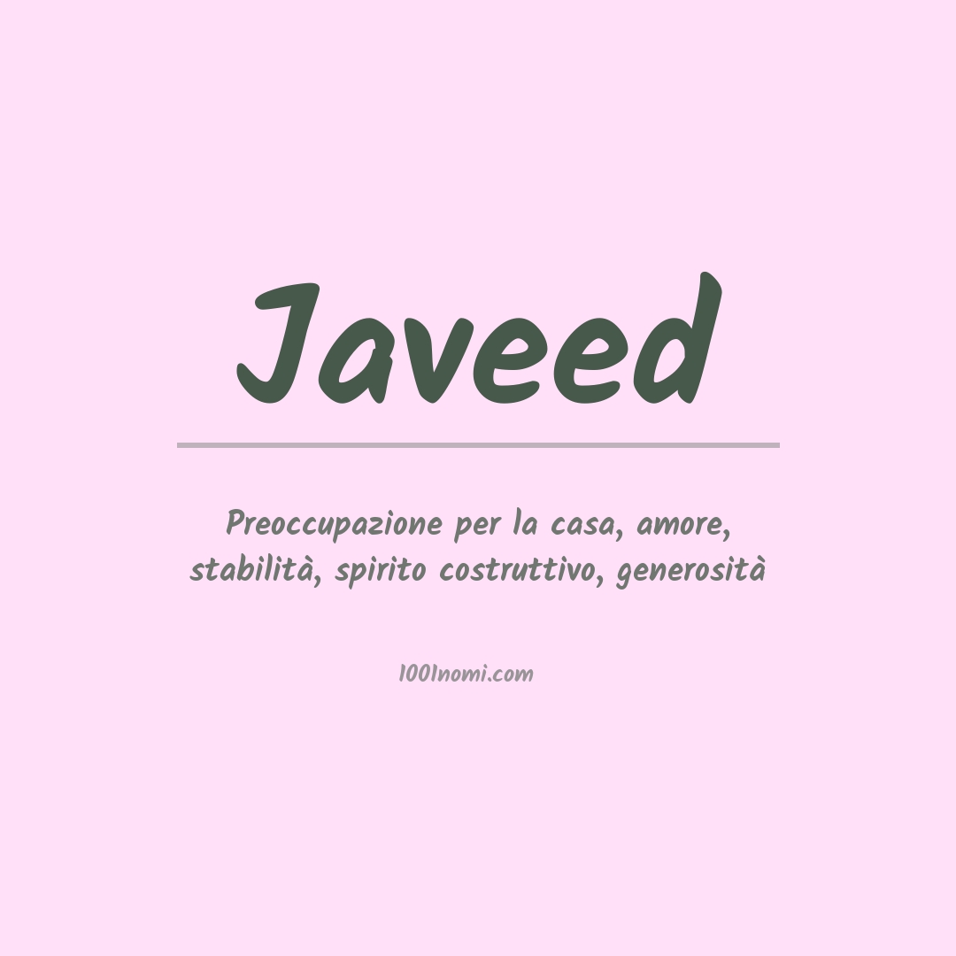 Significato del nome Javeed