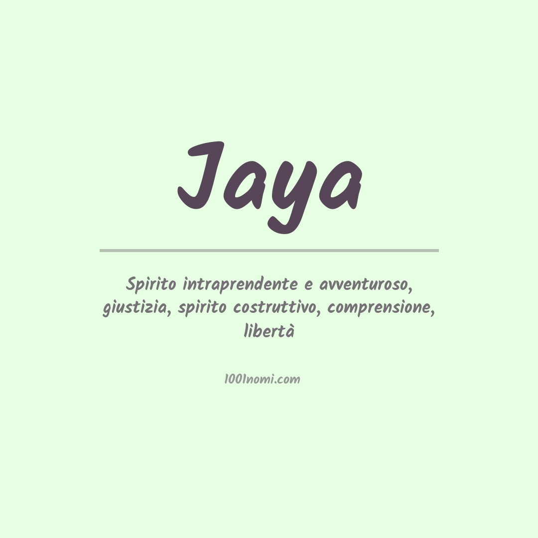 Significato del nome Jaya
