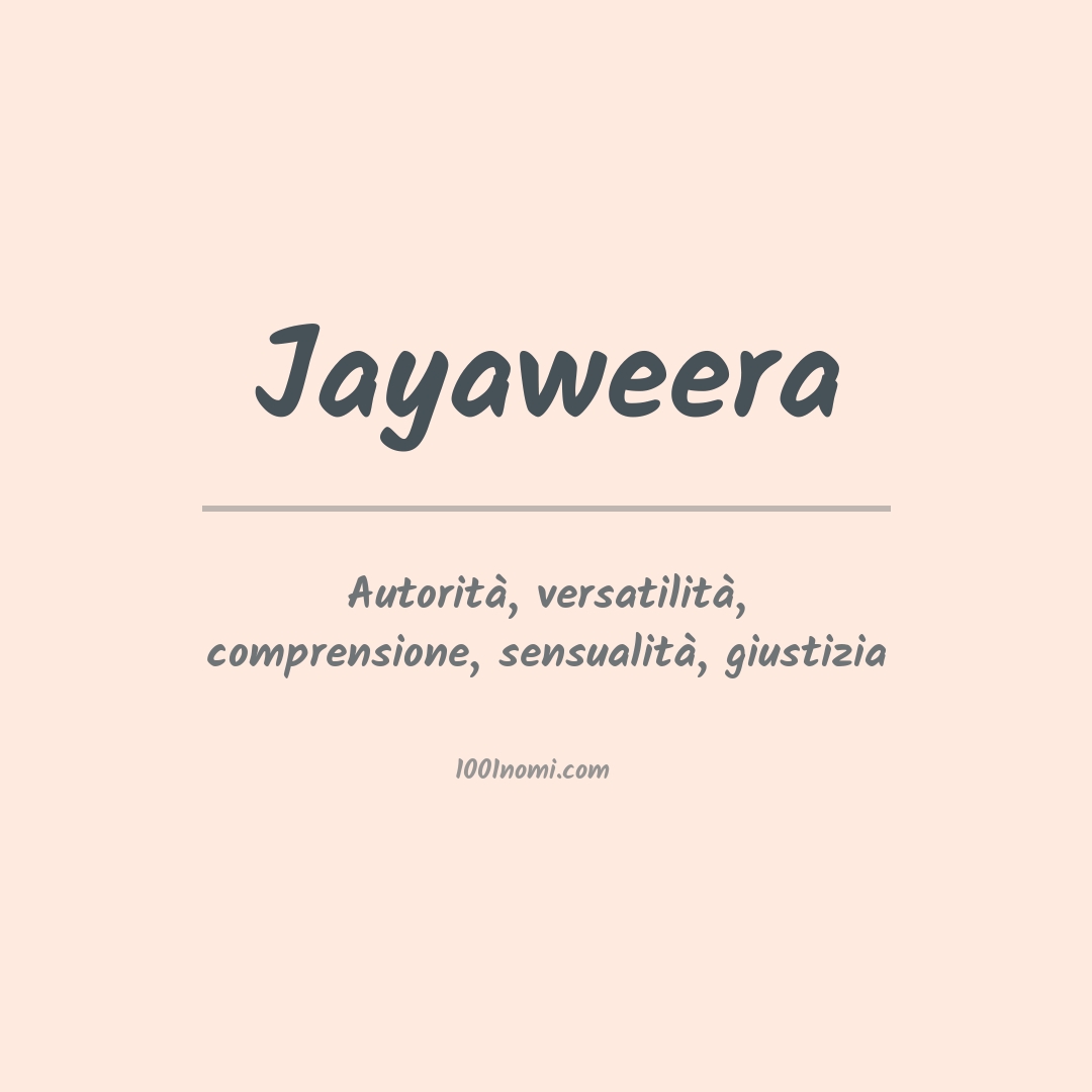 Significato del nome Jayaweera