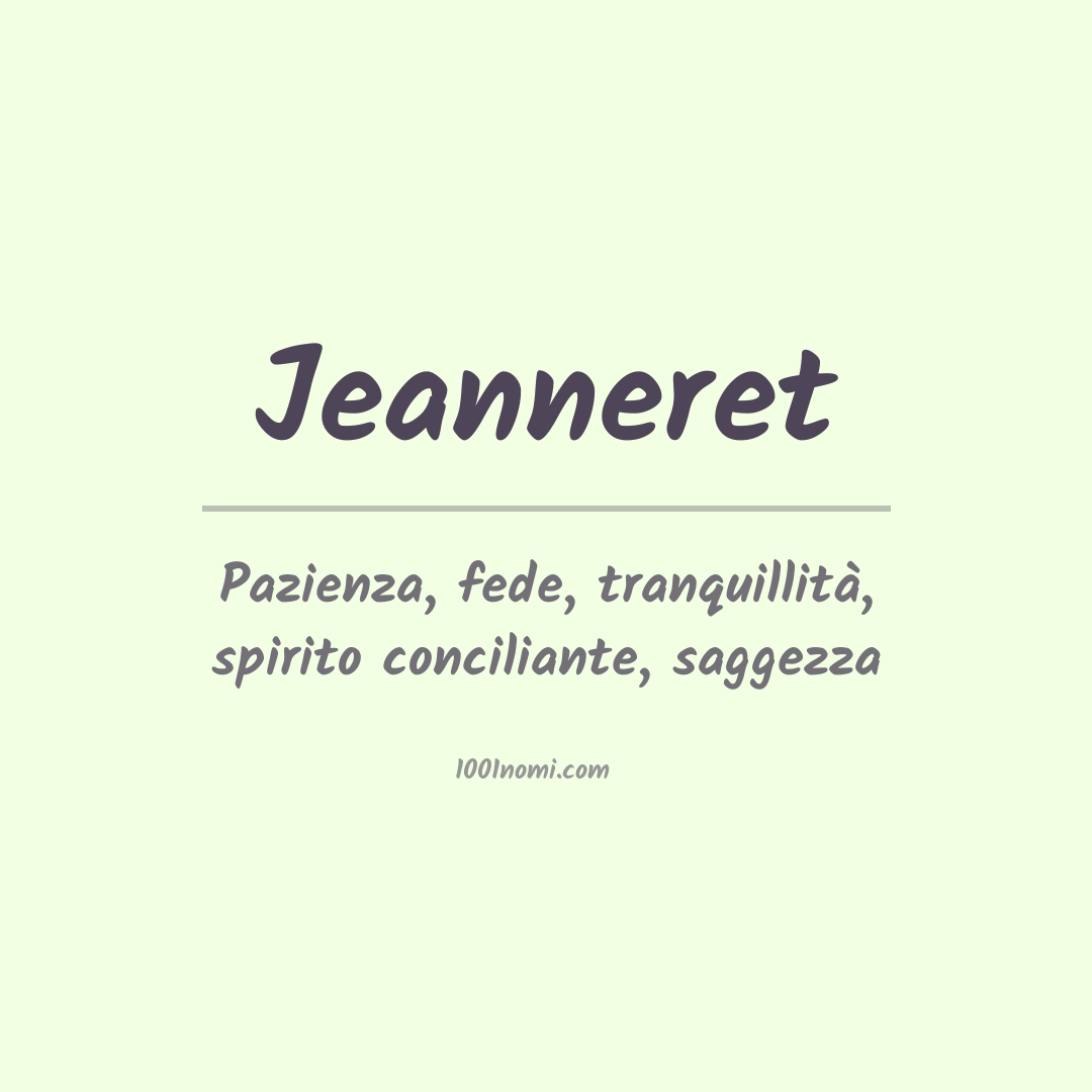 Significato del nome Jeanneret