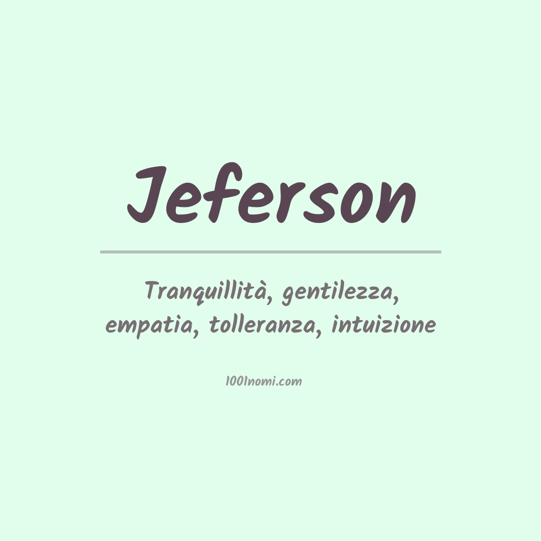 Significato del nome Jeferson