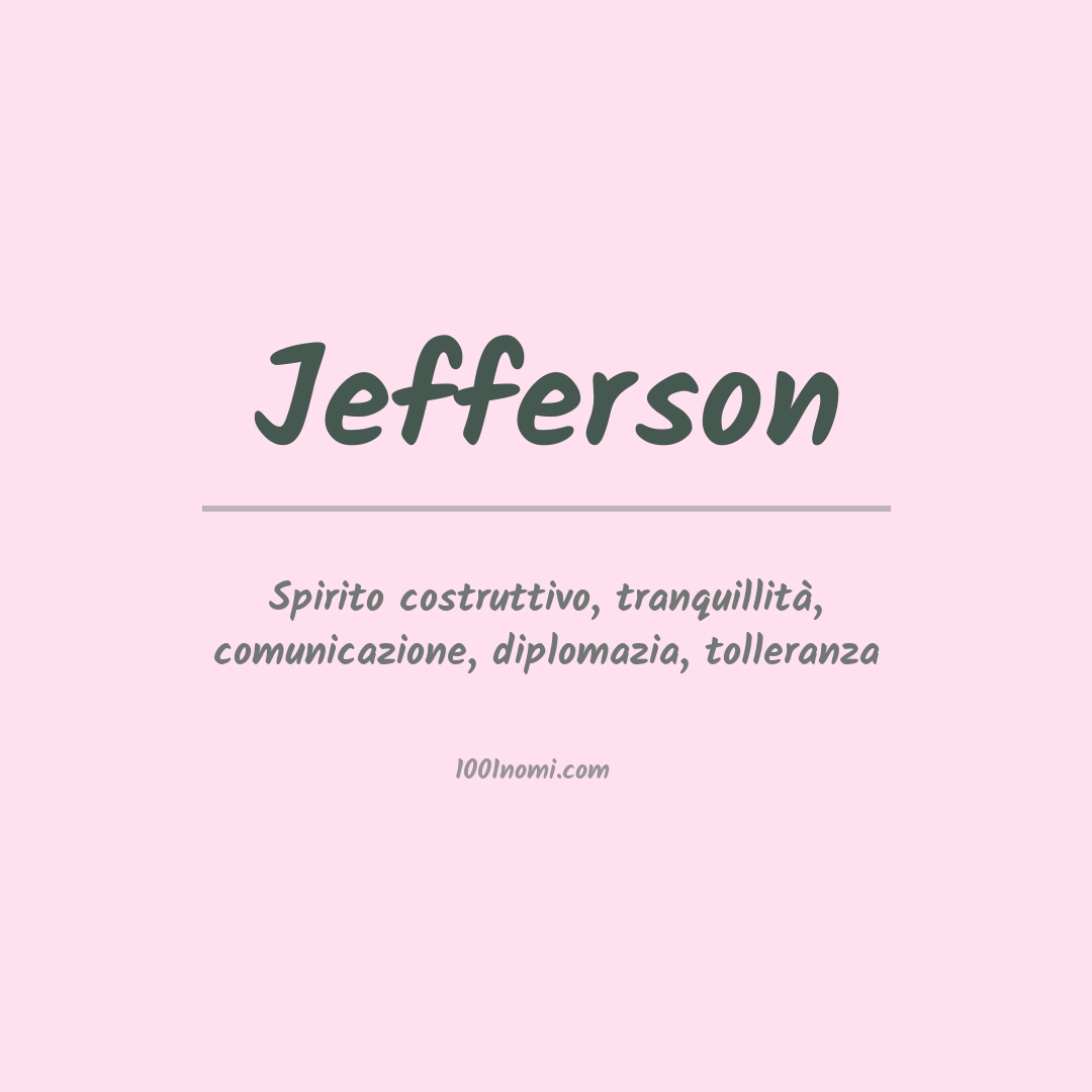 Significato del nome Jefferson