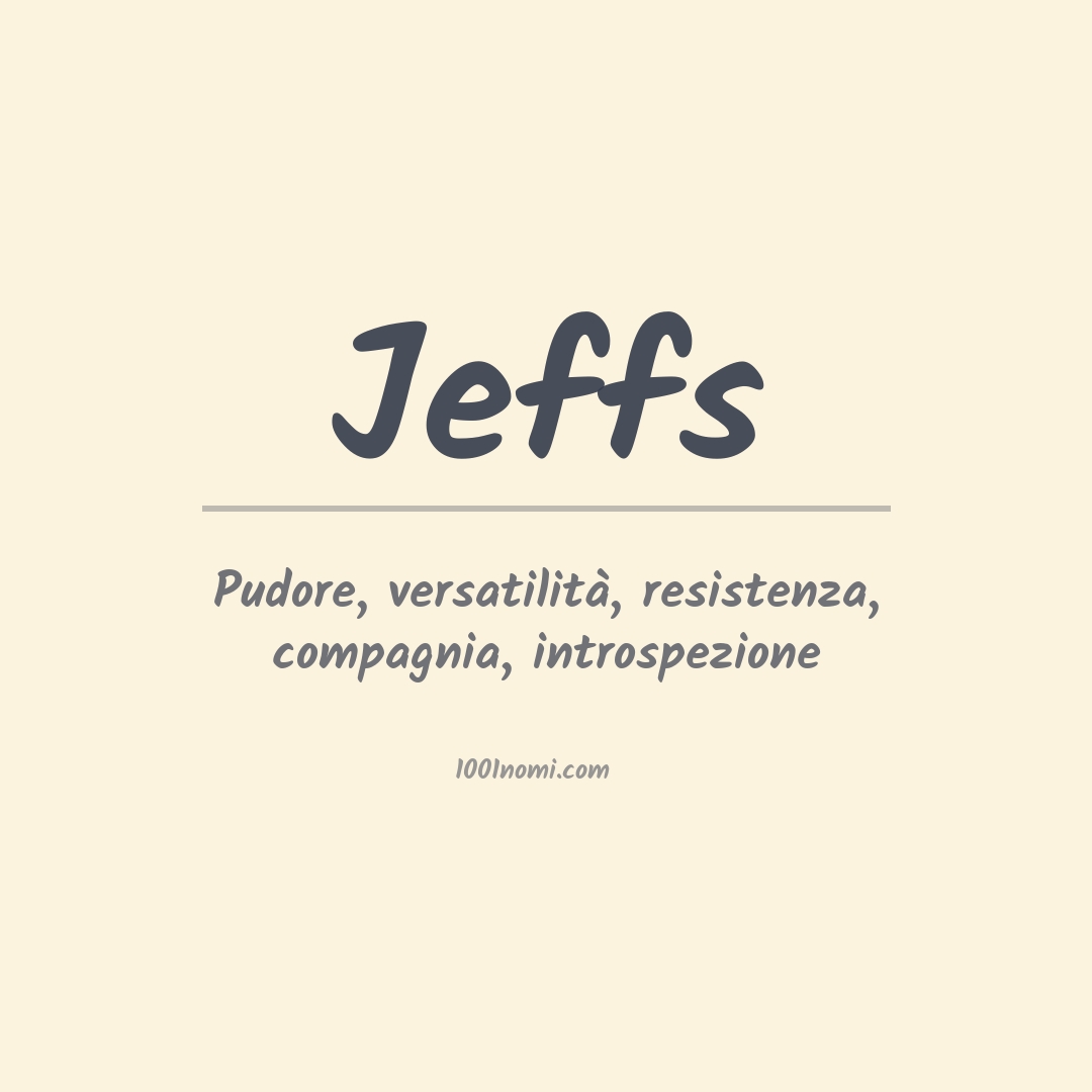 Significato del nome Jeffs