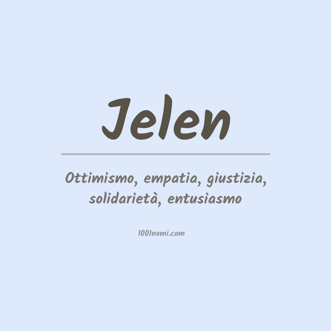 Significato del nome Jelen