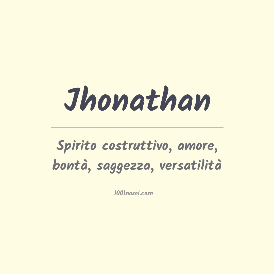 Significato del nome Jhonathan