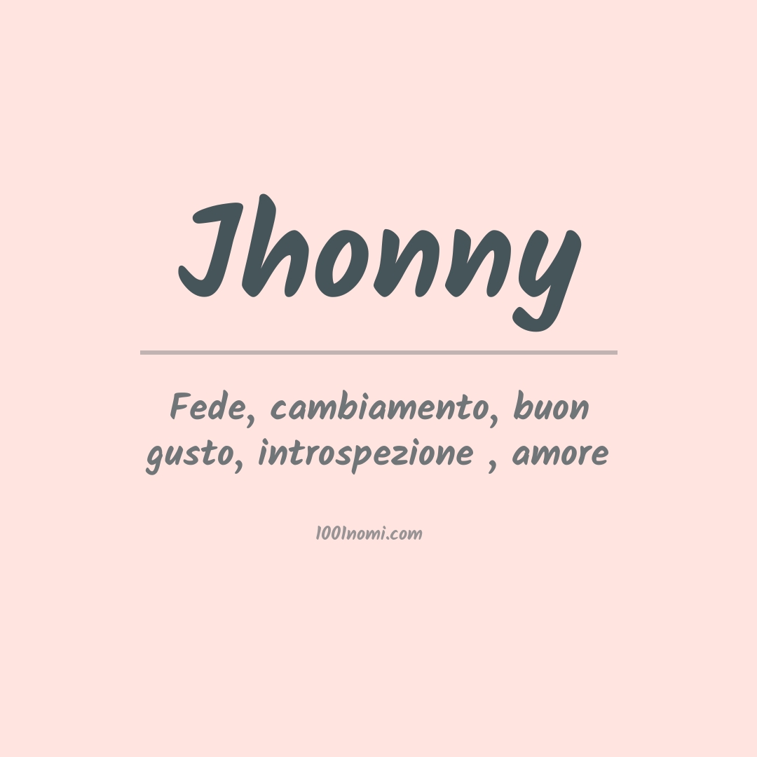 Significato del nome Jhonny