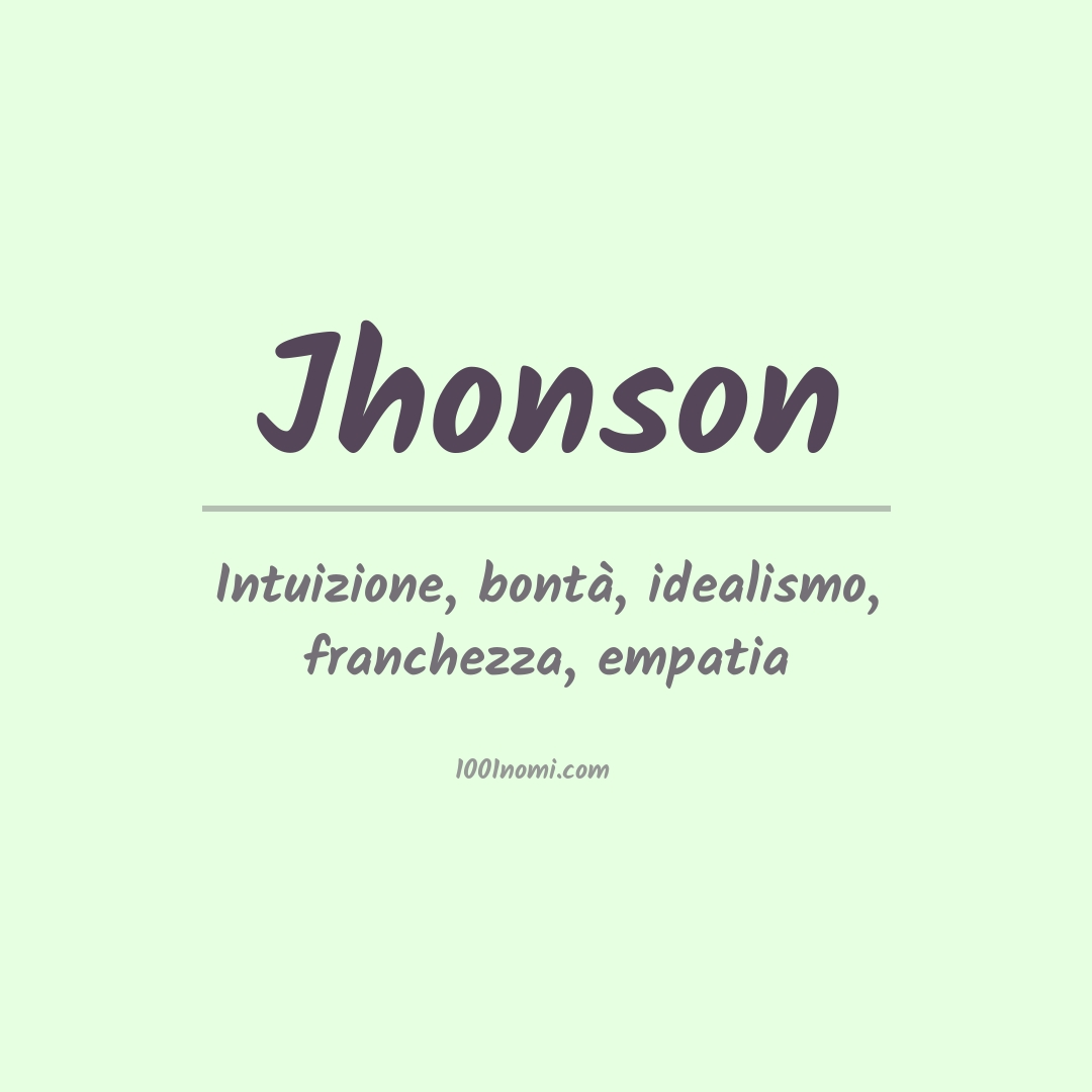 Significato del nome Jhonson