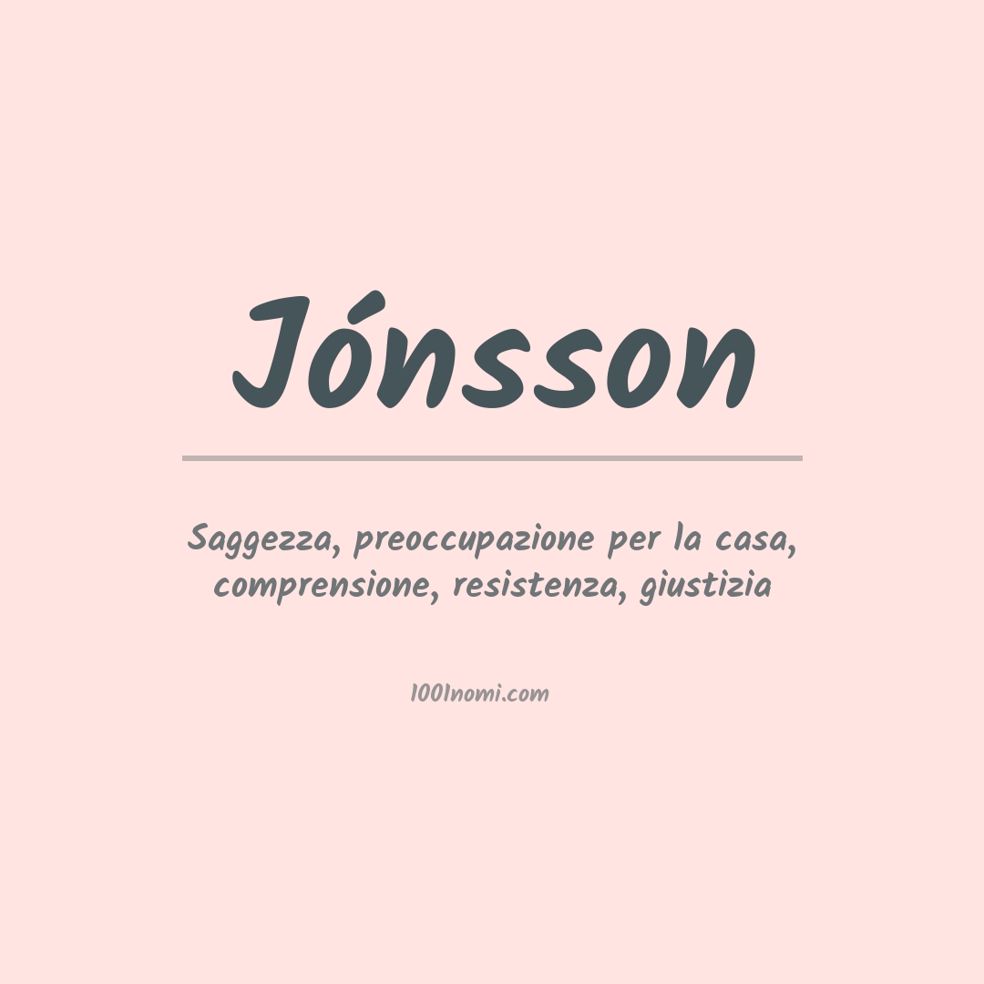 Significato del nome Jónsson