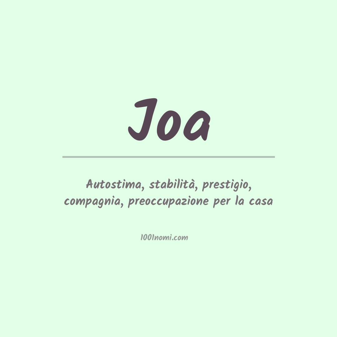 Significato del nome Joa