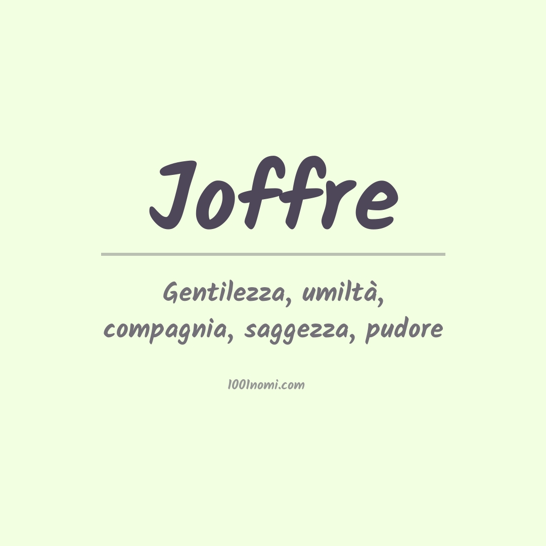 Significato del nome Joffre