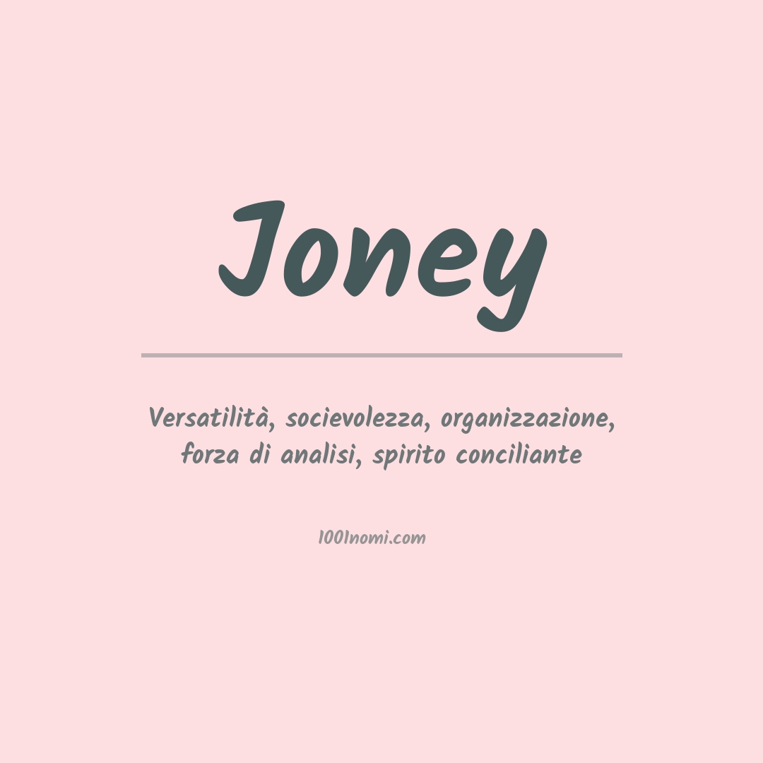 Significato del nome Joney